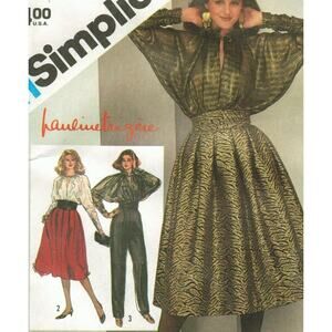 Simplicity 5733 Pattern Pant Skirt Top Cummerbund Miss 12 Uncut Vintage Knit